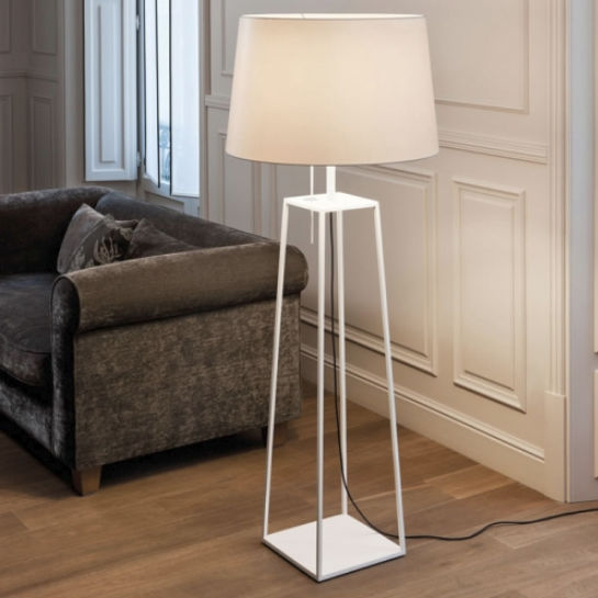 Luminária de piso TIFFANY Carpyen, metálica / em algodão