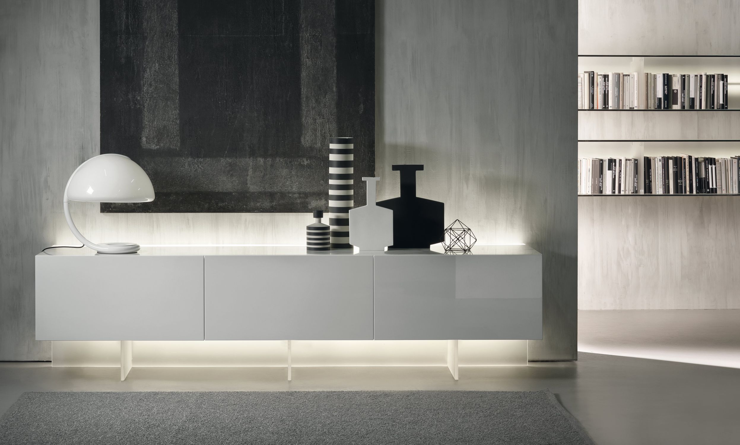 Buffet aparador contemporâneo - N.C. - Acerbis - em madeira laqueada ...