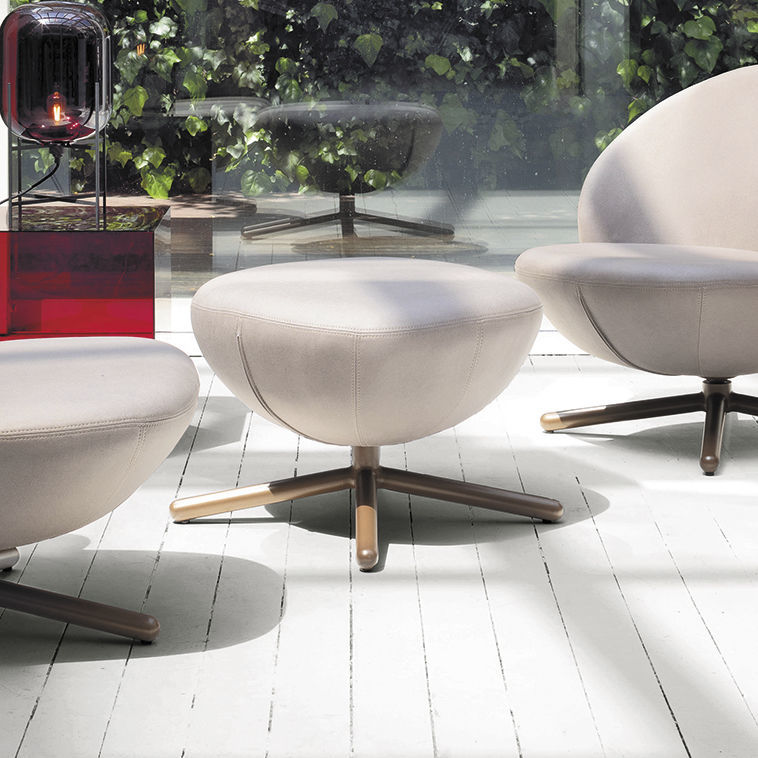 Puff contemporâneo - VOVO - Target Point - metálico / em tecido / redondo