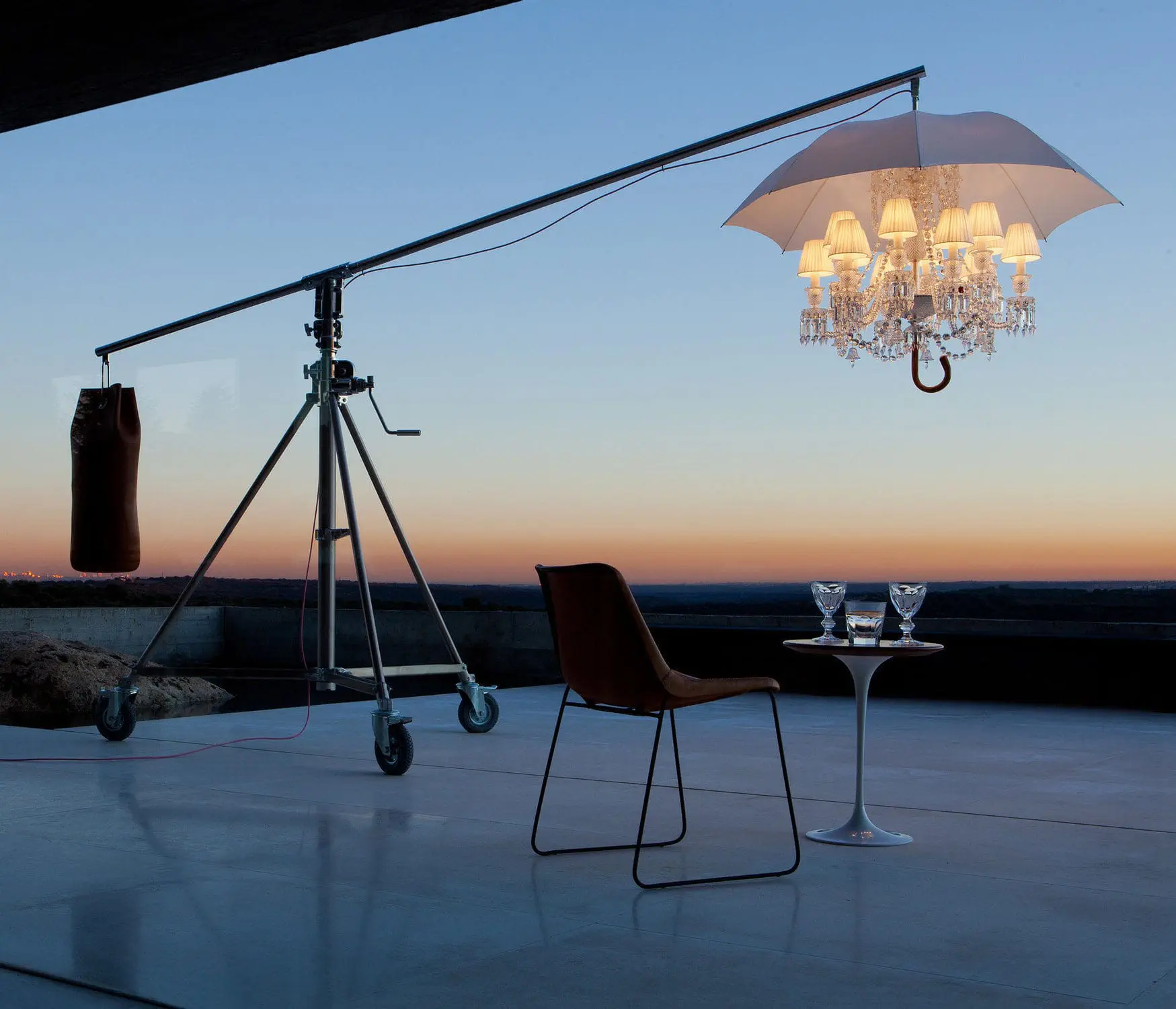 Luminária de piso - MARIE COQUINE - Baccarat - em aço / em cristal