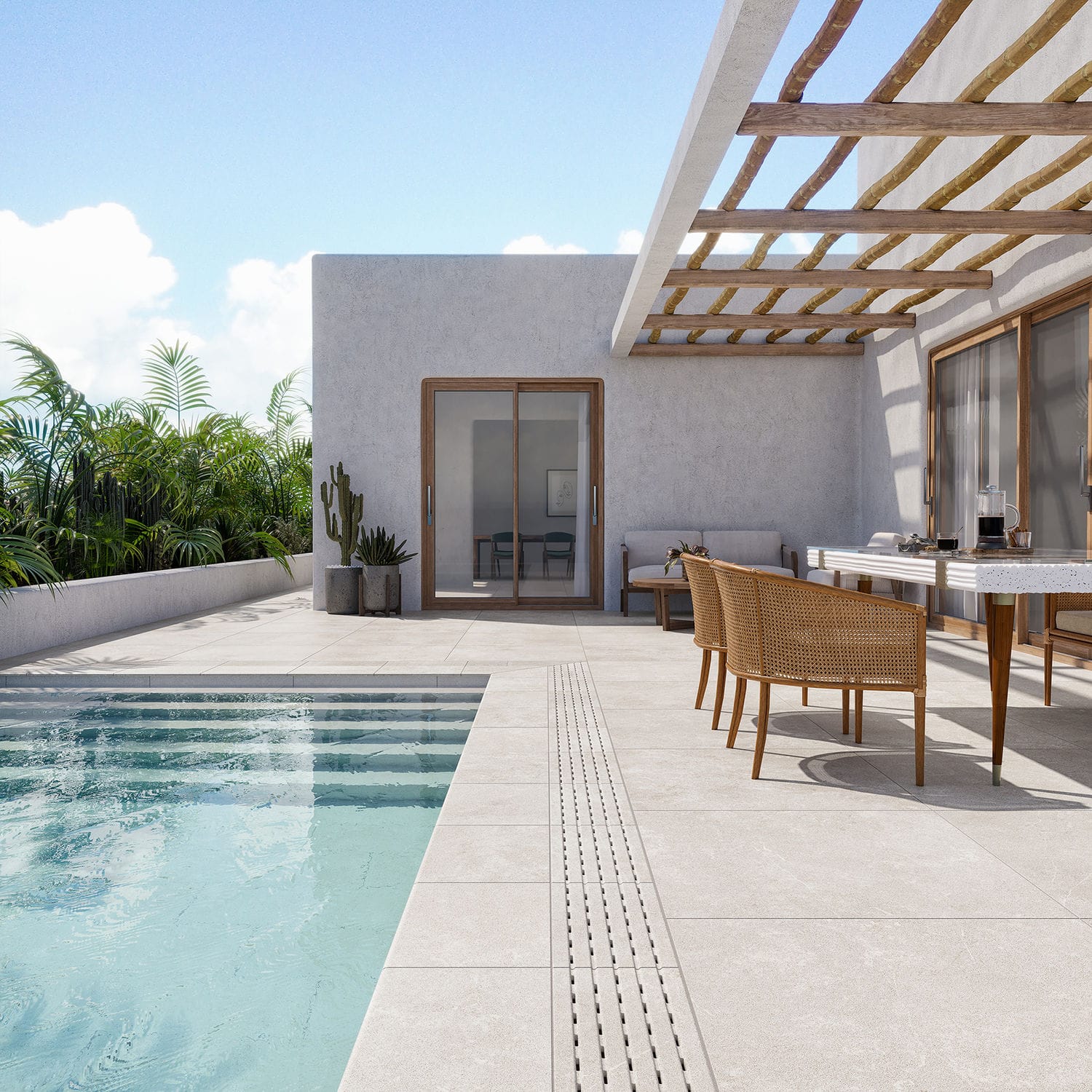 Borda de piscina em grés porcelanato - CLAR - Cerámica Mayor - em ...