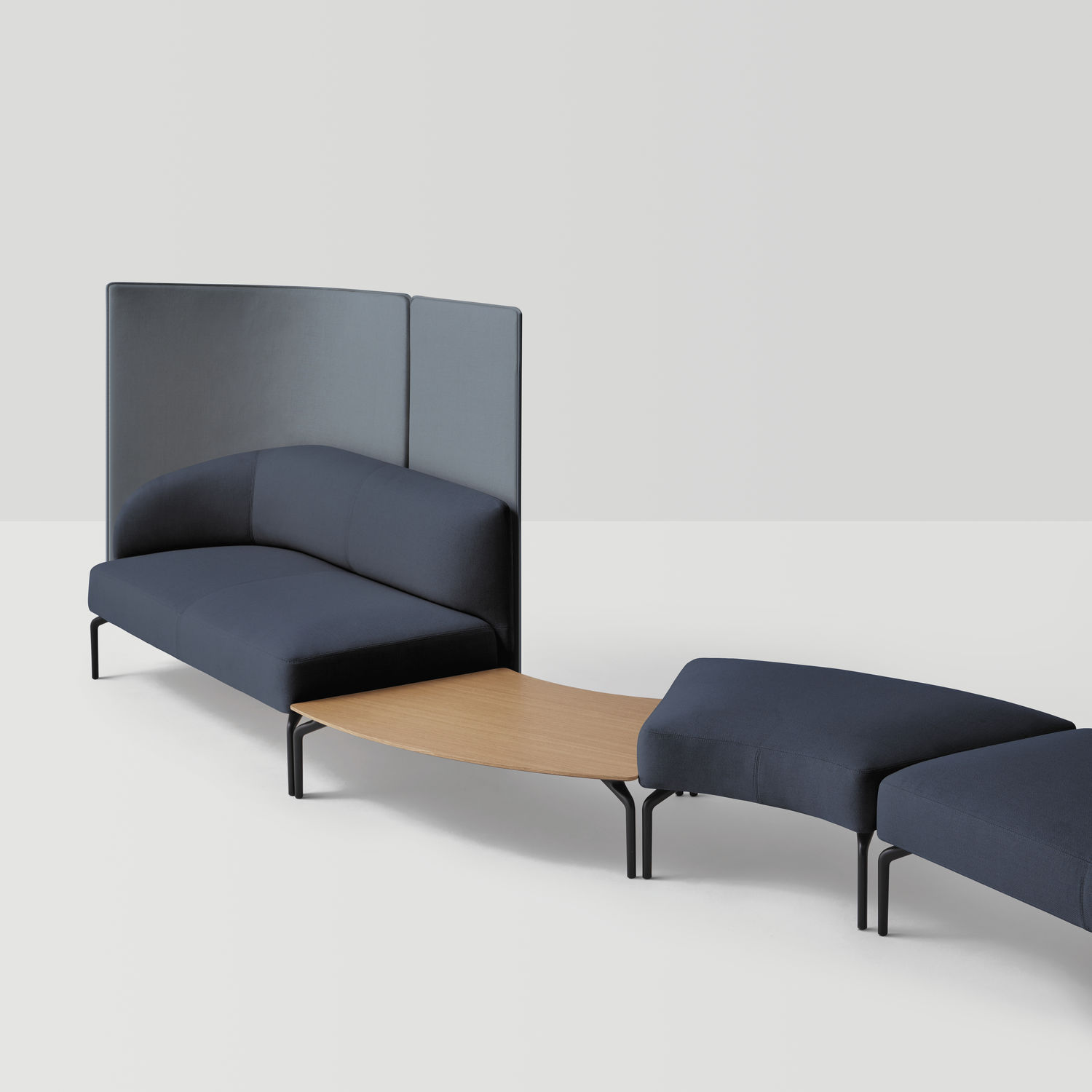 Sofá modular - KERN - INCLASS - curvo / contemporâneo / em tecido