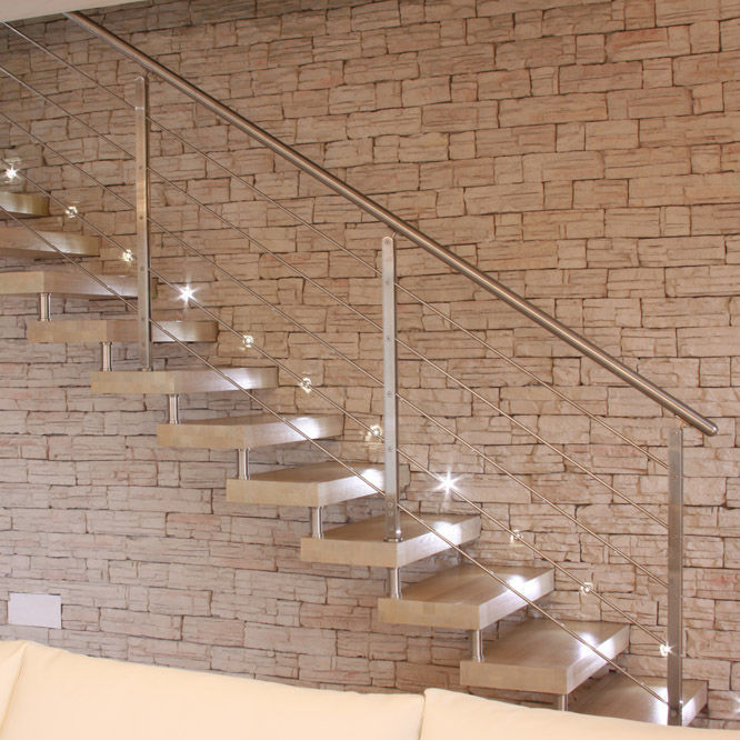 Escada reta - AXOLUTE STEEL - TECNOSCALE - em L / em U / curva