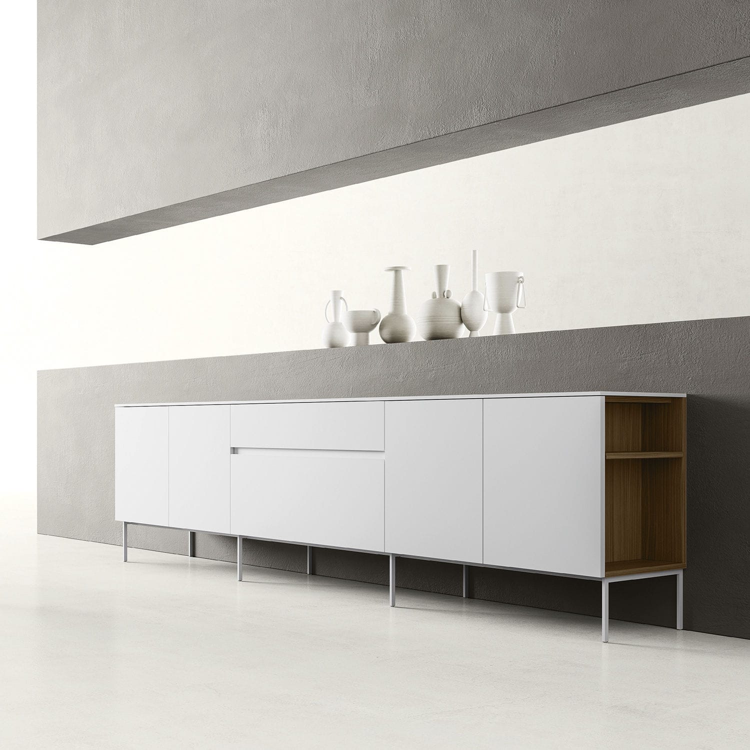 Buffet aparador contemporâneo - ZALF spa - em nogueira / em metal ...