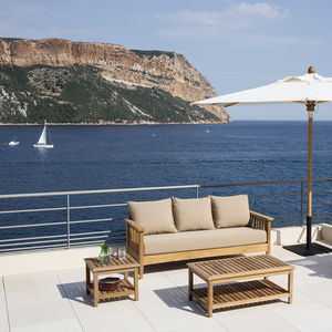 sofá contemporâneo / de jardim / em Sunbrella® / em teca