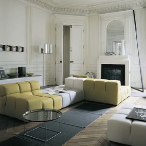 sofá modular / contemporâneo / em couro / em tecido