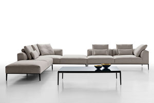 sofá modular / contemporâneo / em couro / em tecido