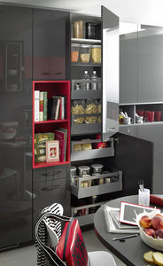 armário de organização para cozinha contemporâneo / em madeira lacada