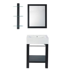 gabinete de banheiro de piso / em madeira maciça / clássico / em kit