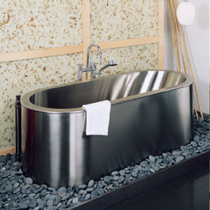 banheira freestanding / oval / em aço inoxidável