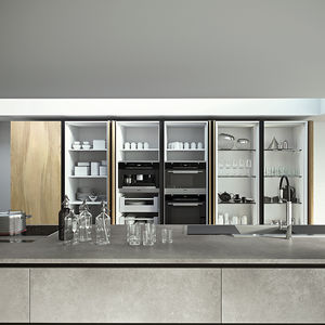 armário de organização para cozinha contemporâneo / em madeira