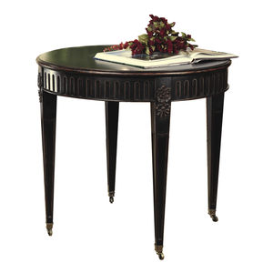 mesa de estilo / em madeira / com base em madeira / redonda