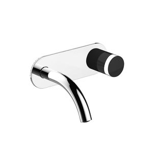 misturador monocomando para lavatório / de parede / em metal cromado / 2 furos