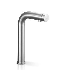 misturador monocomando para lavatório / em inox / 1 orifício / de bica longa