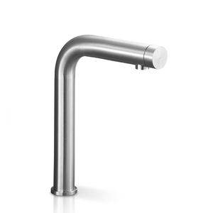 misturador monocomando para lavatório / em inox / 1 orifício / de bica longa