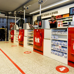 balcão-caixa de check-out da linha comercial