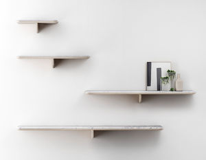 estante de parede / contemporânea / em carvalho / em madeira maciça