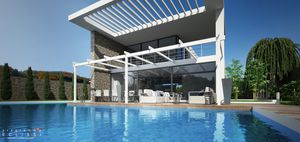 pérgola apoiada em parede
