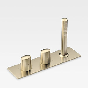 misturador monocomando para banheira / em metal cromado / termostático / 2 furos
