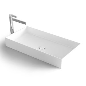 cuba de apoio / retangular / em Solid Surface / em resina