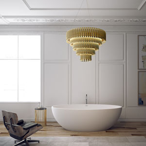 banheira freestanding / oval / em Solid Surface / em resina acrílica