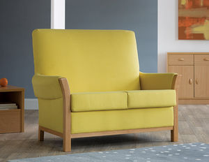 sofá contemporâneo / em tecido / de 2 lugares / amarelo