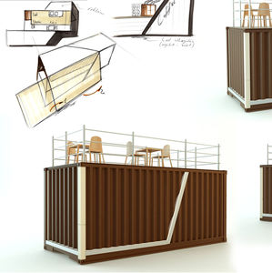 construção em contêiner da linha comercial 1