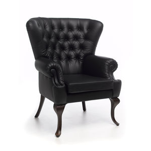 poltrona Chesterfield / em tecido / em couro / em faia