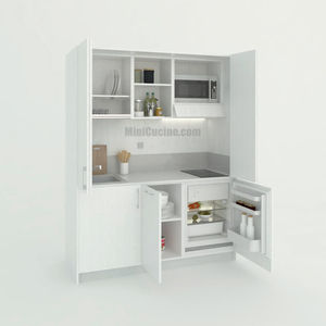 cozinha contemporânea / em madeira / compacta / escondida