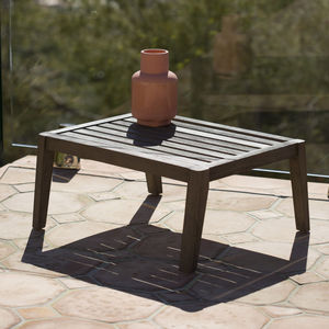 banqueta contemporânea / em teca / da linha comercial / de jardim