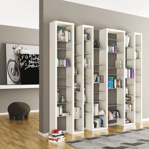 estante modular / contemporânea / em MDF lacado / em aço