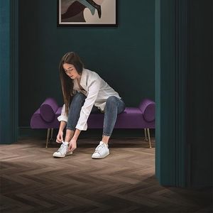 banco estofado contemporâneo