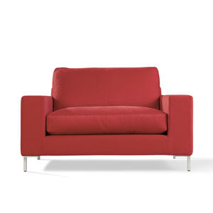 poltrona contemporânea / em tecido / com capa removível / vermelha