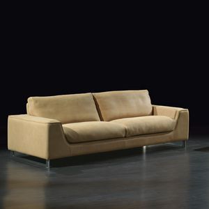 sofá contemporâneo / em couro / de 2 lugares / de 3 lugares