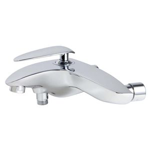 misturador monocomando para box de banheiro / para banheira / de parede / em latão cromado