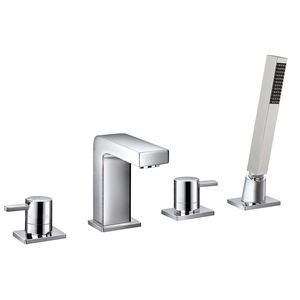 misturador bicomando para box de banheiro / para banheira / de pousar / em latão cromado