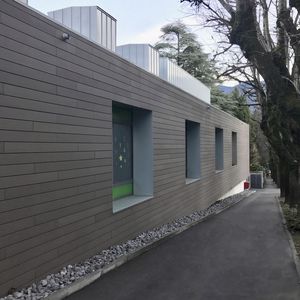 revestimento de fachada em réguas