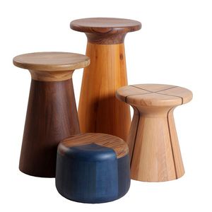 banqueta contemporânea / em madeira maciça / em teca / em compensado