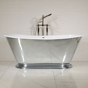 banheira freestanding / oval / em ferro fundido / em metal esmaltado