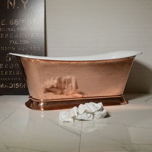 banheira free-standing / oval / em cobre / em ferro fundido