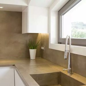tampo de bancada em Solid Surface / para cozinha / antimanchas / resistente à abrasão