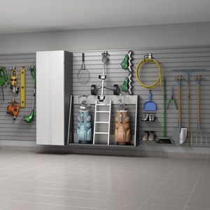 estante de parede / contemporânea / em aço / para garagem