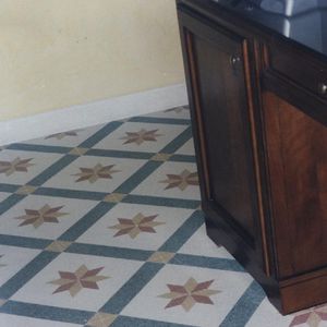 ladrilho hidráulico em grãos de mármore