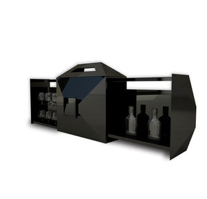 móvel bar da linha comercial / contemporâneo / em madeira / em vidro