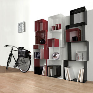 estante modular / contemporânea / em aço / em policarbonato