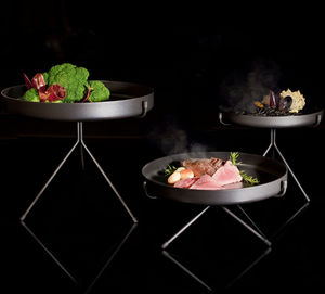 expositor de pousar / para produtos alimentares / metálico / para hotel