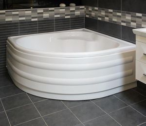 banheira com chuveiro de piso / de canto / em acrílico / de hidromassagem