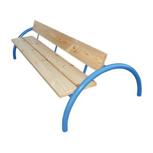 banco para espaço público / contemporâneo / em pinho / em aço