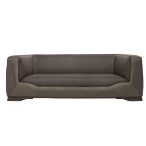 sofá contemporâneo / em couro / de 2 lugares / marron