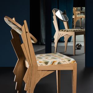 cadeira Art Déco / estofada / medalhão / com gavetas